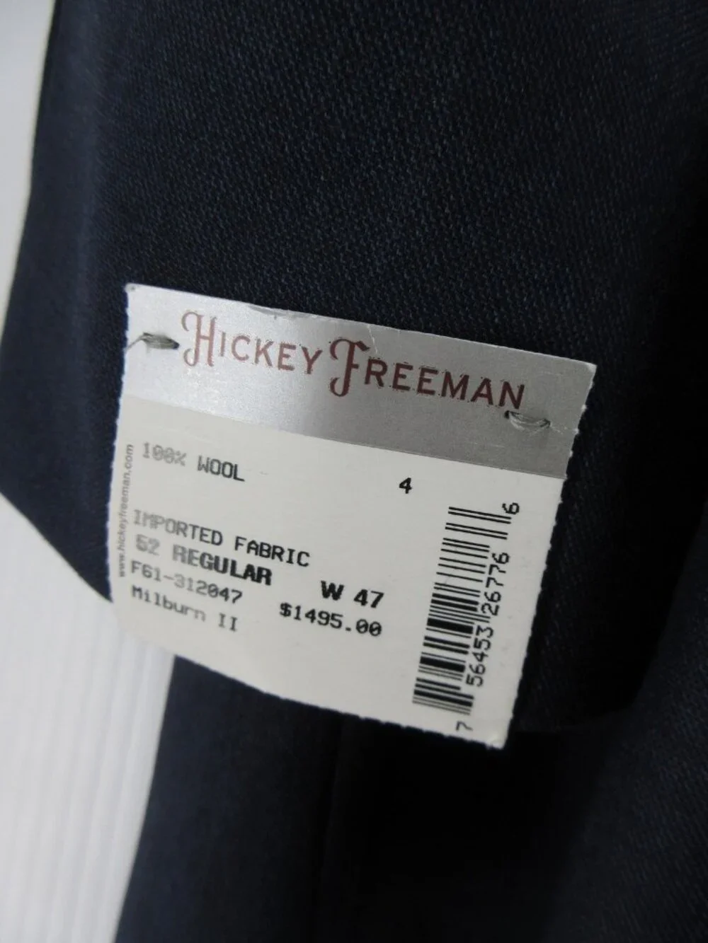 Hickey Freeman Suit 52 Navy Milburn II Wool Formal Luxury USA 46 NEW